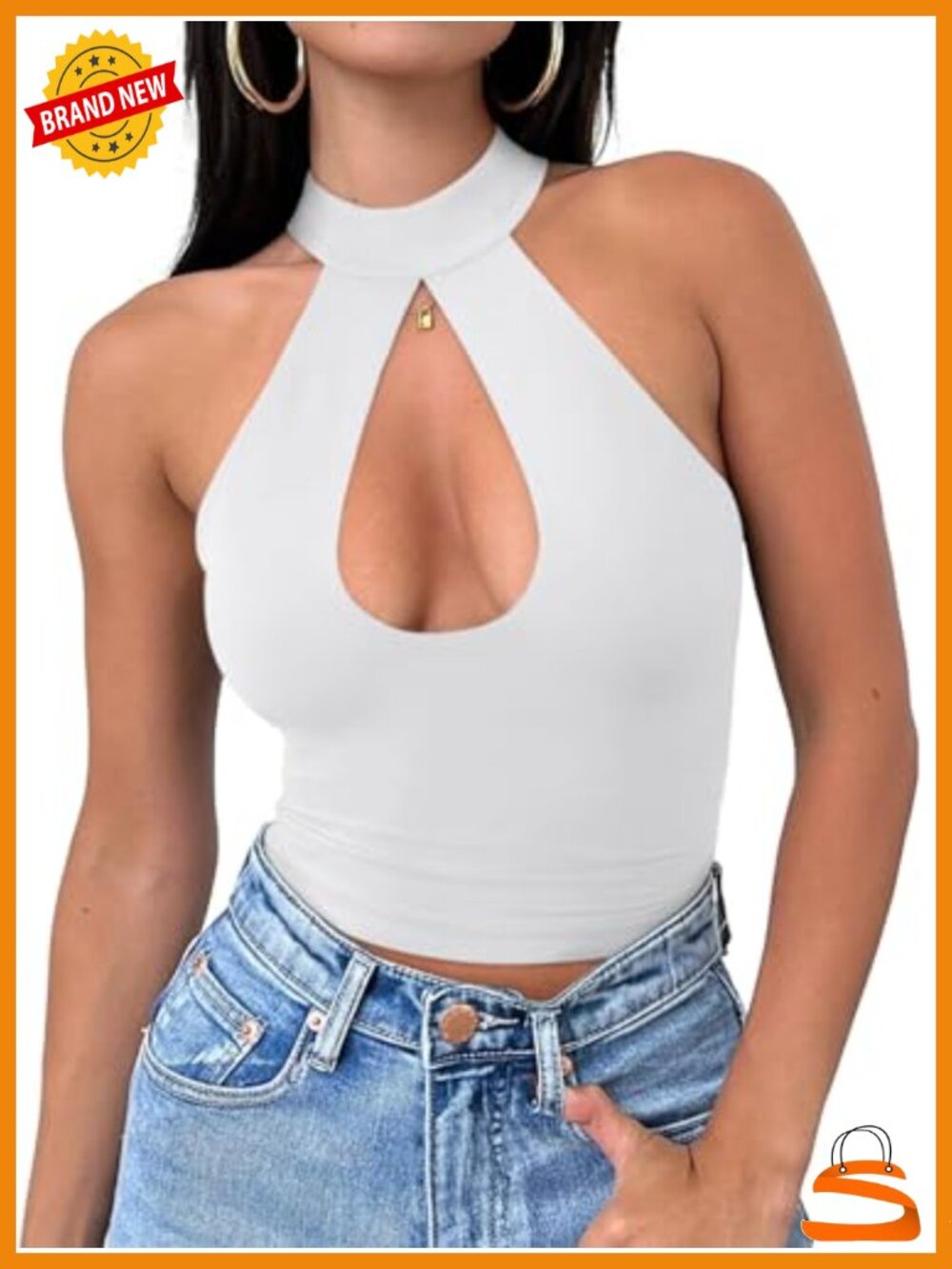 Sexy Criss Cross Halter Crop Top Y2K Cut Out Tank for Party Club